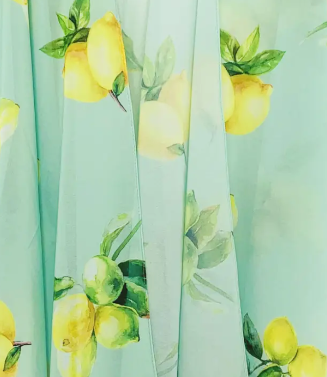 Aqua-Yellow Lemon Kimono