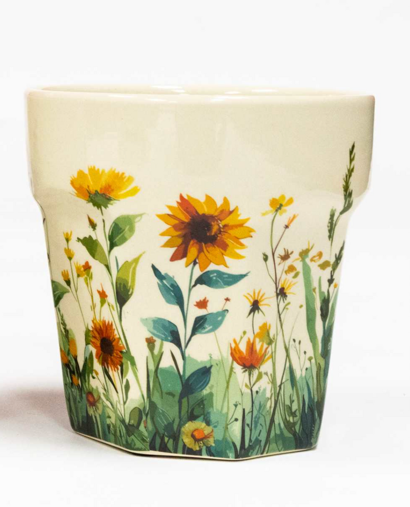 Sunflower Floral Flower Pot