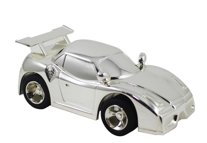 Silver-Plated Sports Car Money Box Savings Bank