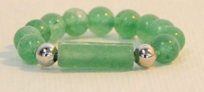 Natural Stone Stretch Ring-Green Aventurine