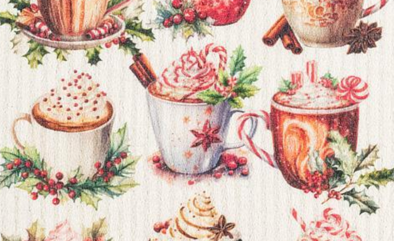 Hot Chocolate Swedish Dishcloth