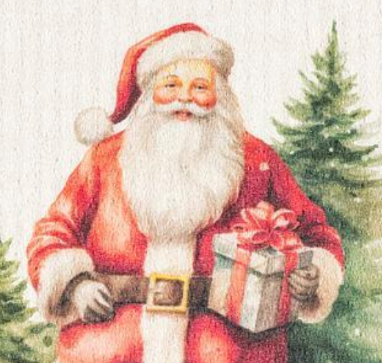 Classic Santa with Presents Swedish Dishcloth