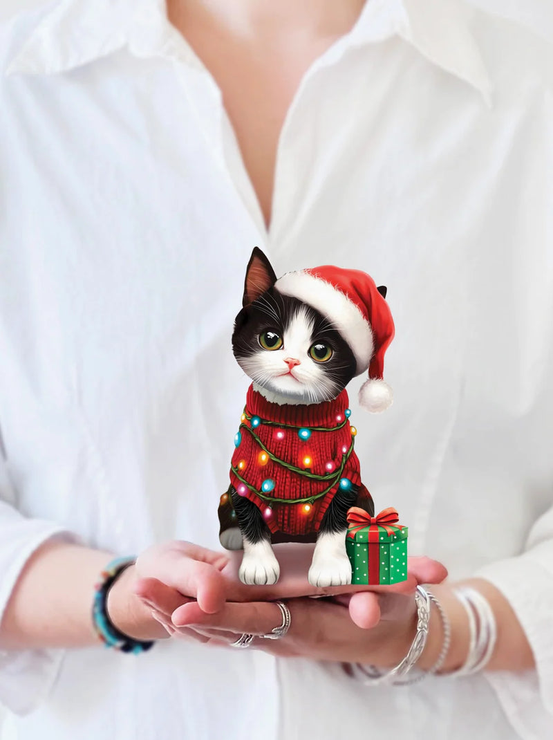 Mini Christmas Kitten Pop-up Greeting Card