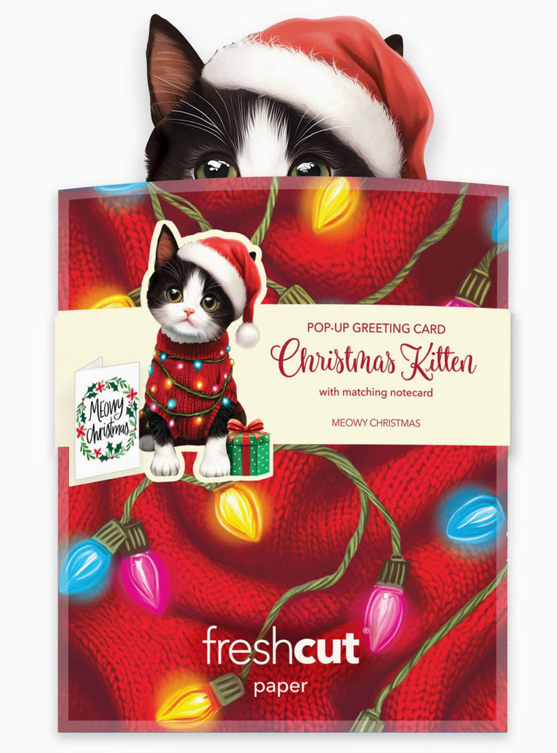 Mini Christmas Kitten Pop-up Greeting Card