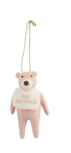 Embroidered Baby Bear Ornament