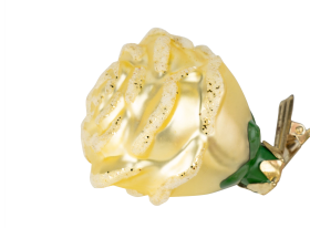 Glass Rose Clip on ornament with glitter