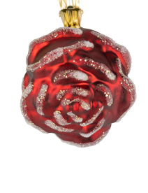 Glass Rose Clip on ornament with glitter