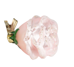 Glass Rose Clip on ornament with glitter