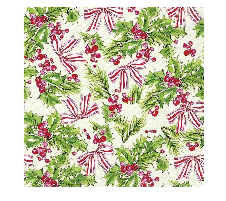 Pink Holly Napkins