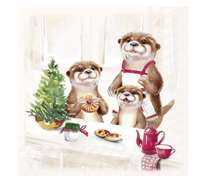 Otter Family Cocktail Napkins