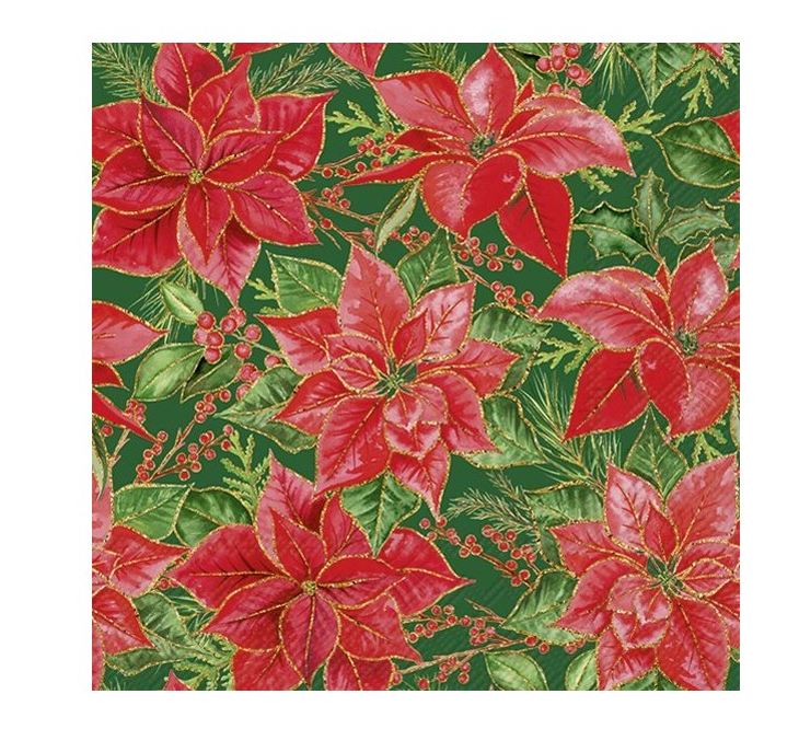 Christmas Poinsettia Cocktail Napkins