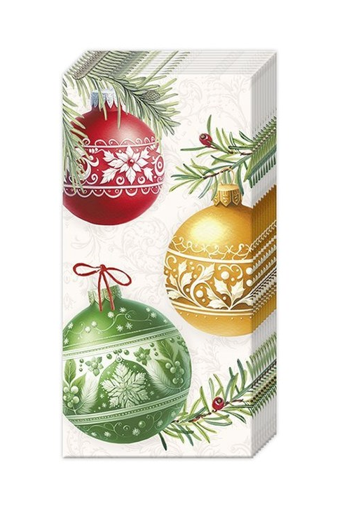 Christmas Baubles Pocket Tissues