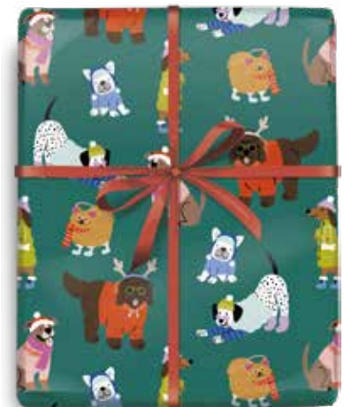 Festive Pets Toss Gift Wrap Roll