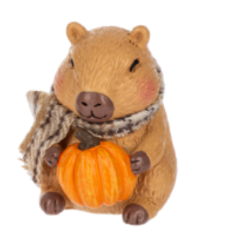 Dressed Up Fall Capybara Figurine - Sold Individually
