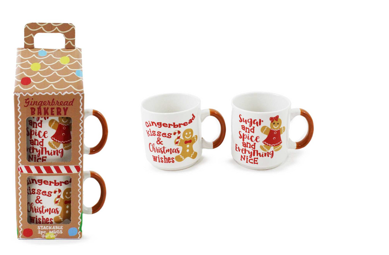 Stackable Gingerbread Mugs