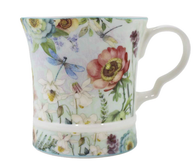 Floral and Dragonfly Mug in a Box