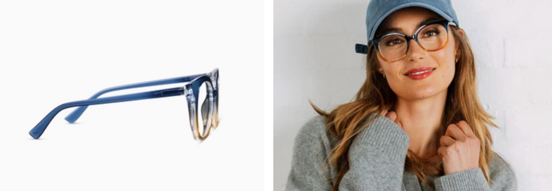 Fiona Blue/Amber Ombre Reading Glasses - Peepers