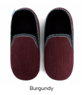 Mens Alpine Corduroy Slippers-Burgundy