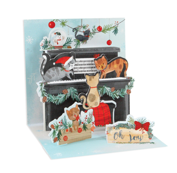 Piano Cats - Pop Up Christmas Card