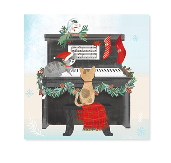 Piano Cats - Pop Up Christmas Card