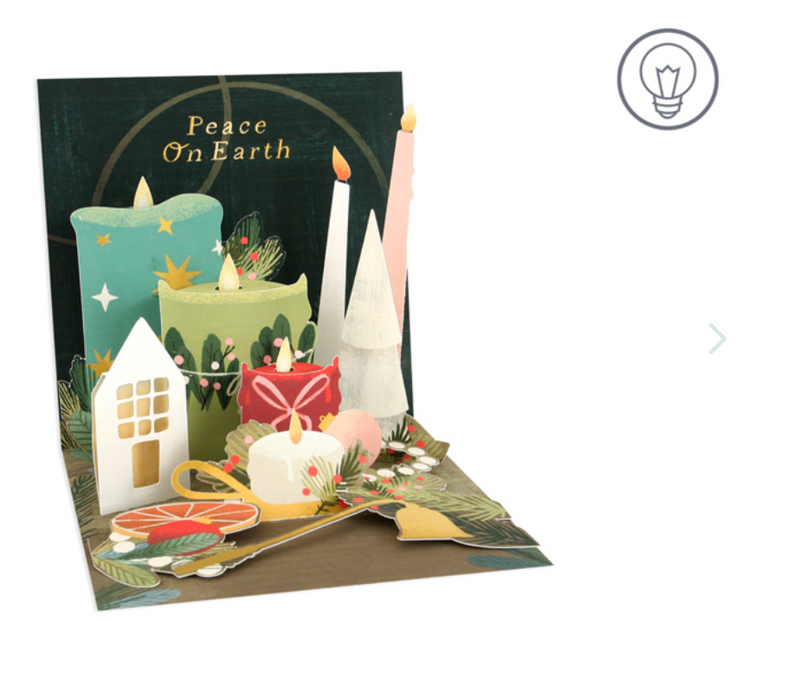 Lit Candles - Pop Up Christmas Card
