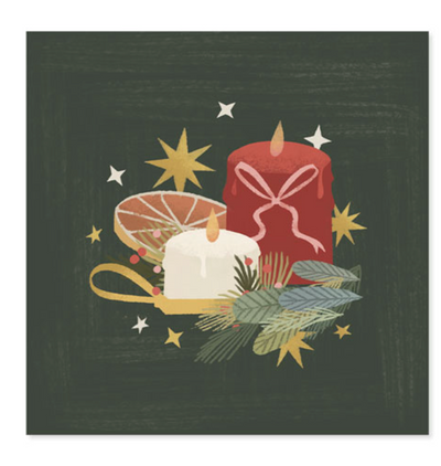 Lit Candles - Pop Up Christmas Card