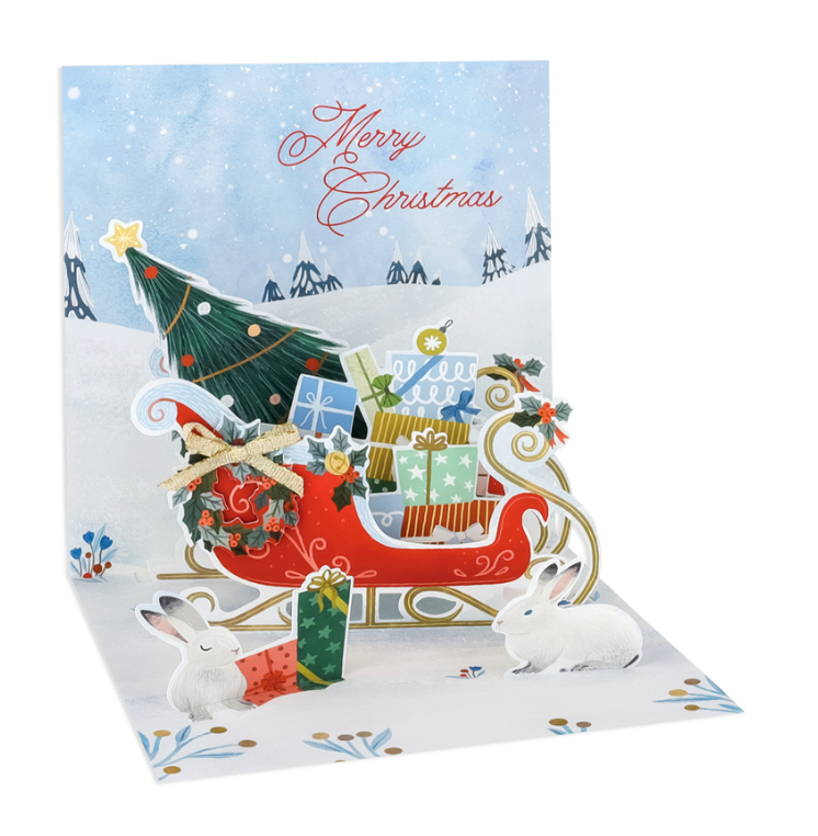 Christmas Sleigh - Pop Up Christmas Card