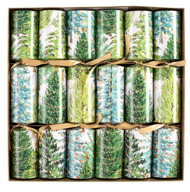 Christmas Trees with Lights Celebration Christmas Crackers - 6 Per Box