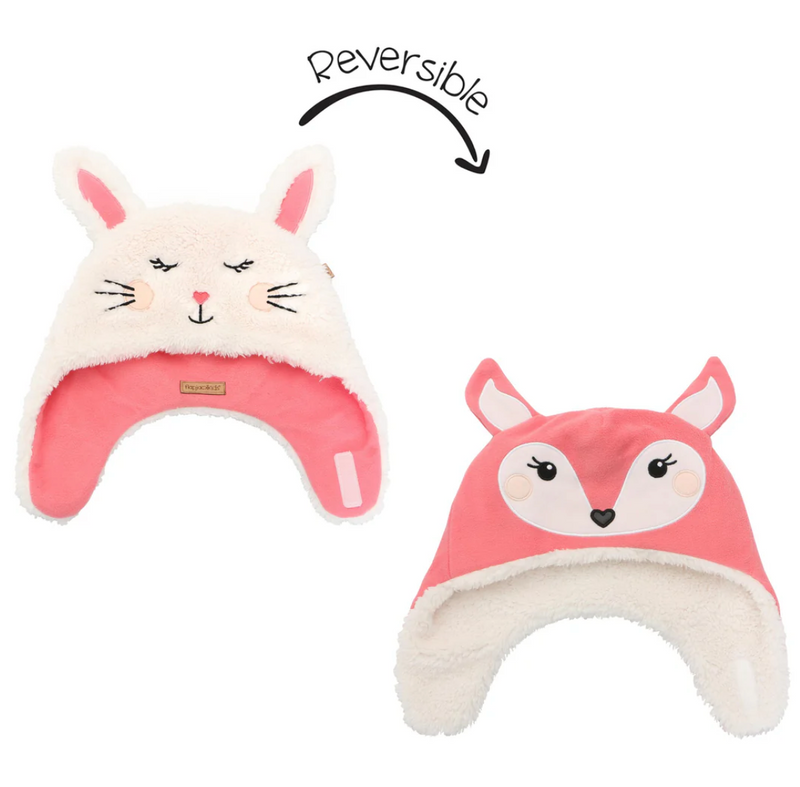 Bunny - Deer Kids Reversible Sherpa Hat - FlipJackKids