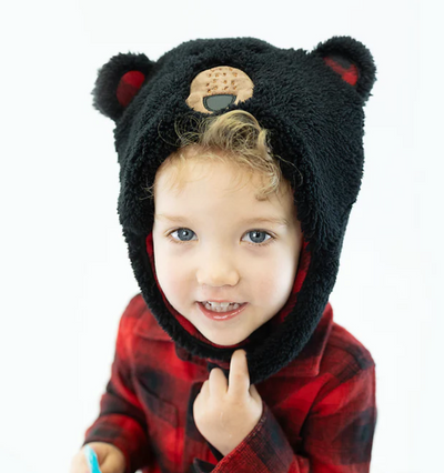 Bear - Moneky Kids Reversible Sherpa Hat - FlipJackKids