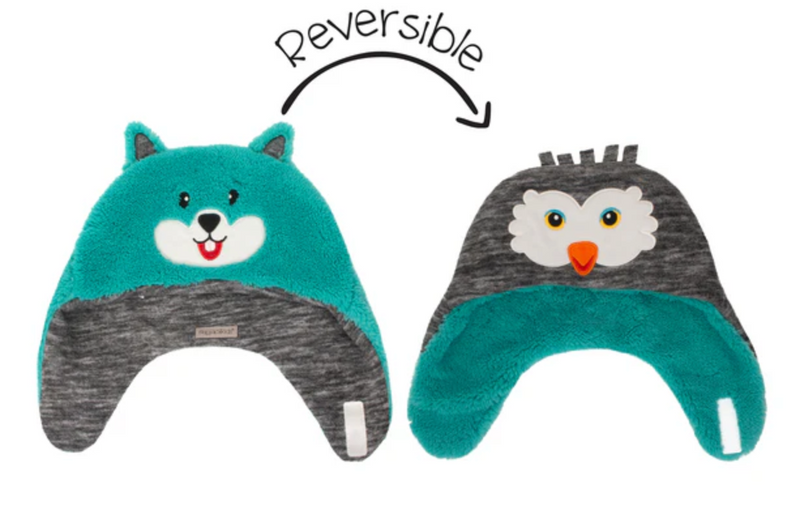 Squirrel- Owl Kids Reversible Sherpa Hat - FlipJackKids