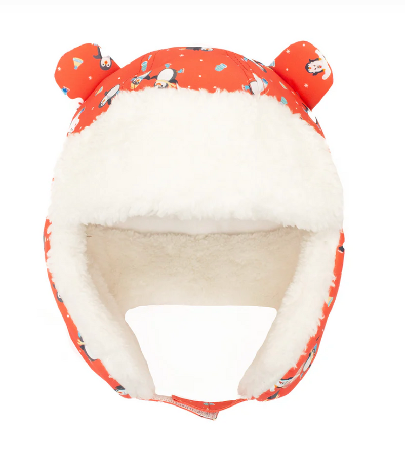 Kids & Baby Water Repellent Trapper Hat - Skating Penguin