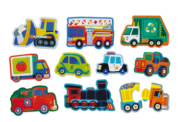 Let's Begin 2-Piece Puzzles: Vehicles