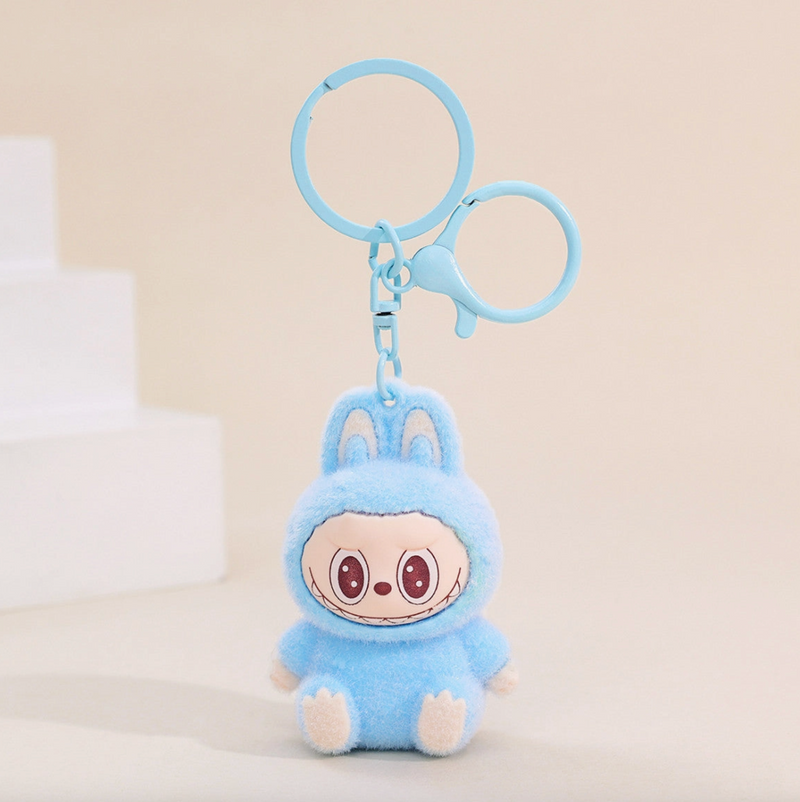 Labubu Flocking Keychain - Sold Individually