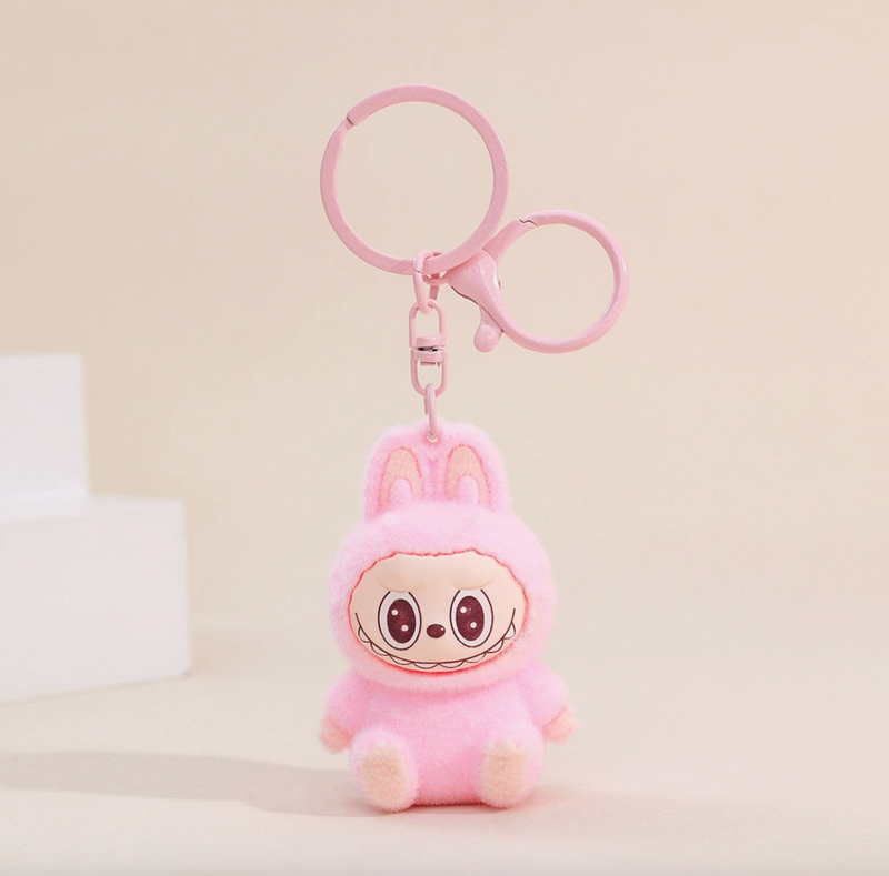 Labubu Flocking Keychain - Sold Individually