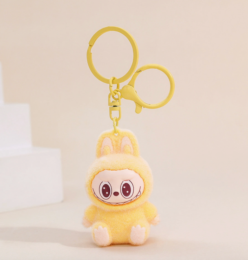 Labubu Flocking Keychain - Sold Individually