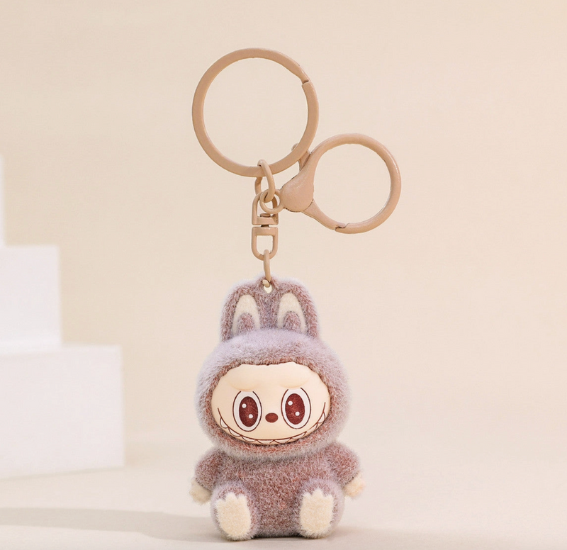 Labubu Flocking Keychain - Sold Individually