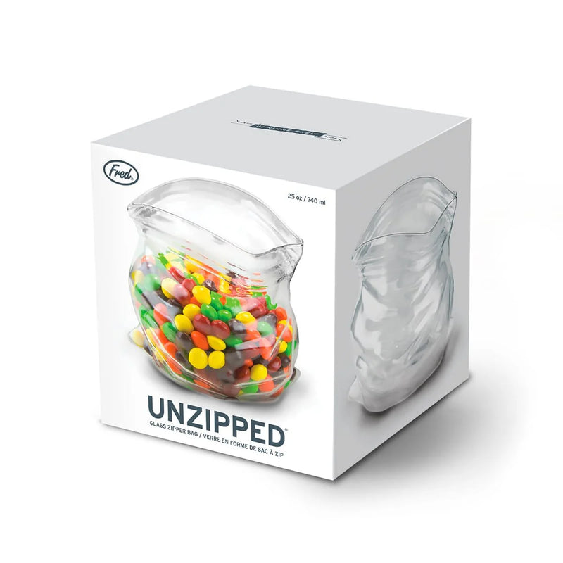 UnZipped Glass Zipper Bag
