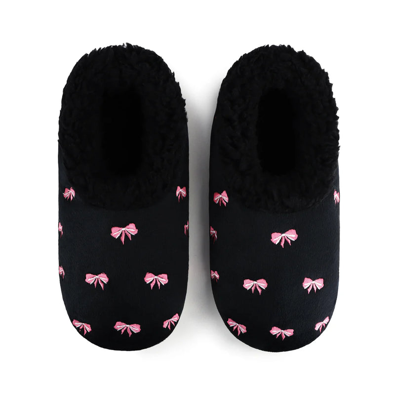 Womens Bow-Utiful BLACK Slipper With Memory Foam Sole