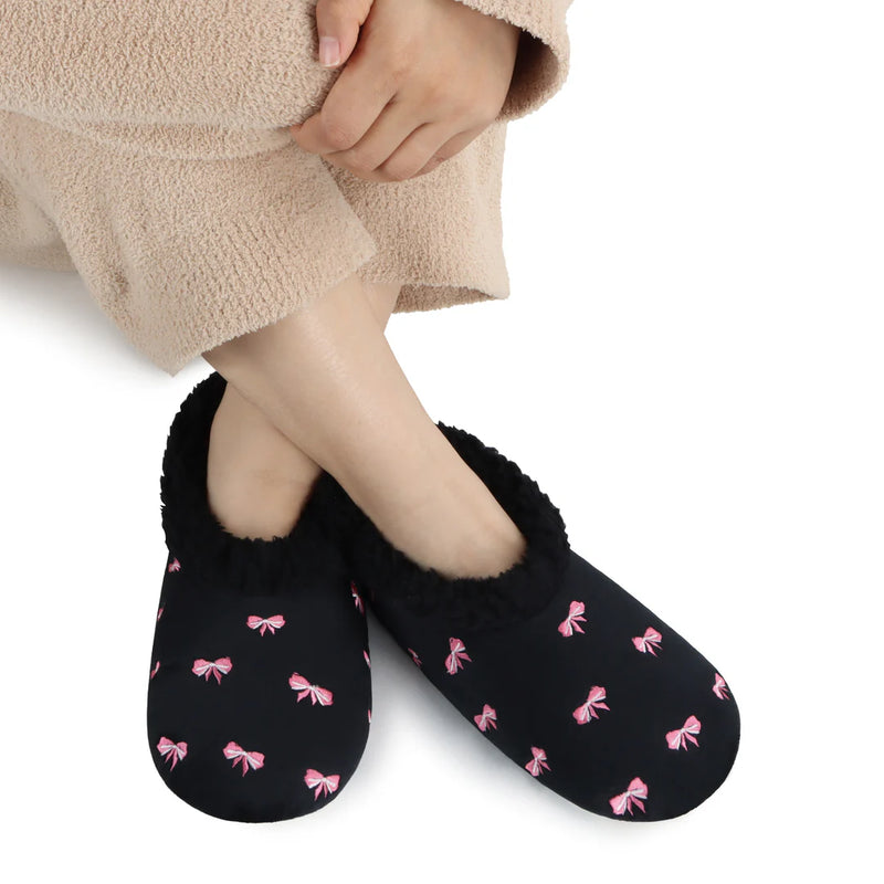 Womens Bow-Utiful BLACK Slipper With Memory Foam Sole