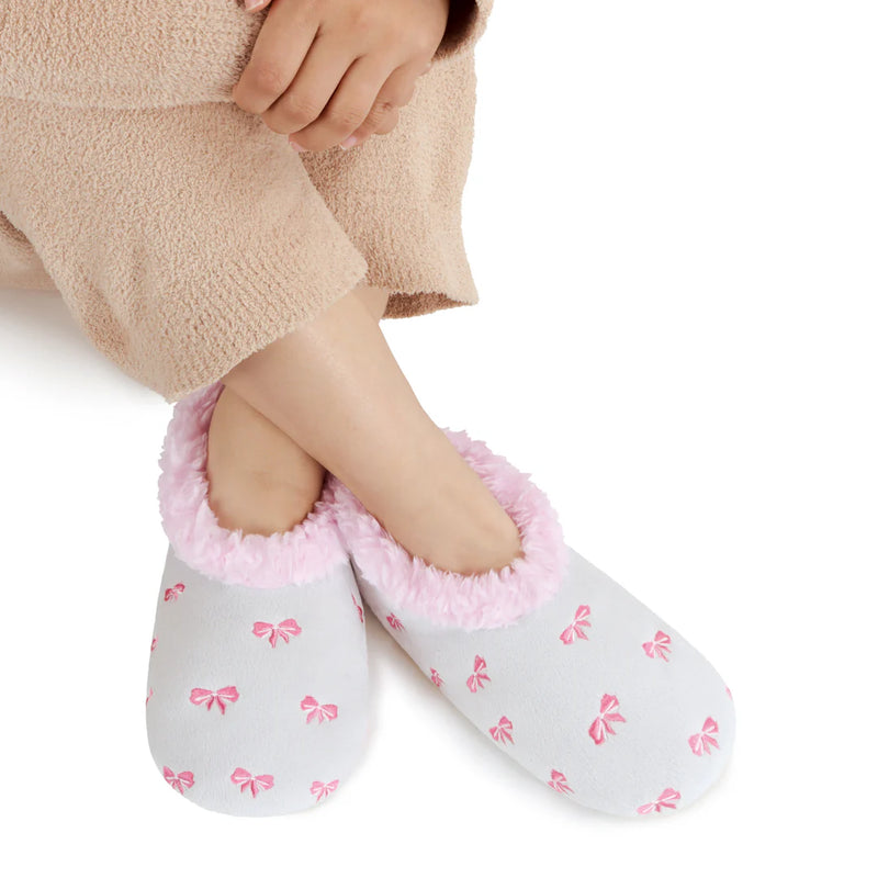 Womens Bow-Utiful LIGHT GREY Slipper With Memory Foam Sole