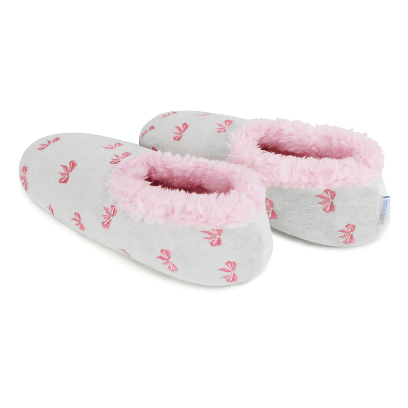 Womens Bow-Utiful LIGHT GREY Slipper With Memory Foam Sole
