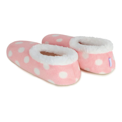 Womens Pink Polka Dot Slippers