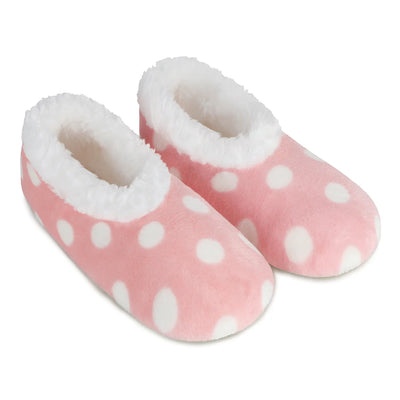 Womens Pink Polka Dot Slippers