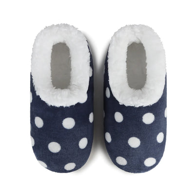Womens Polka Dot Navy Slipper