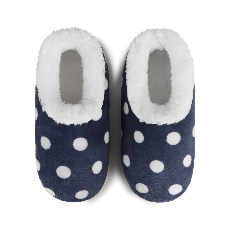 Womens Polka Dot Navy Slipper