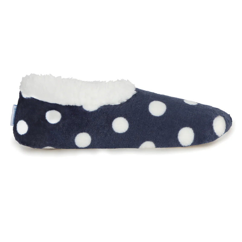 Womens Polka Dot Navy Slipper