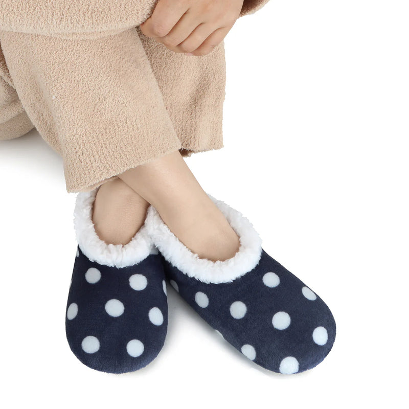 Womens Polka Dot Navy Slipper