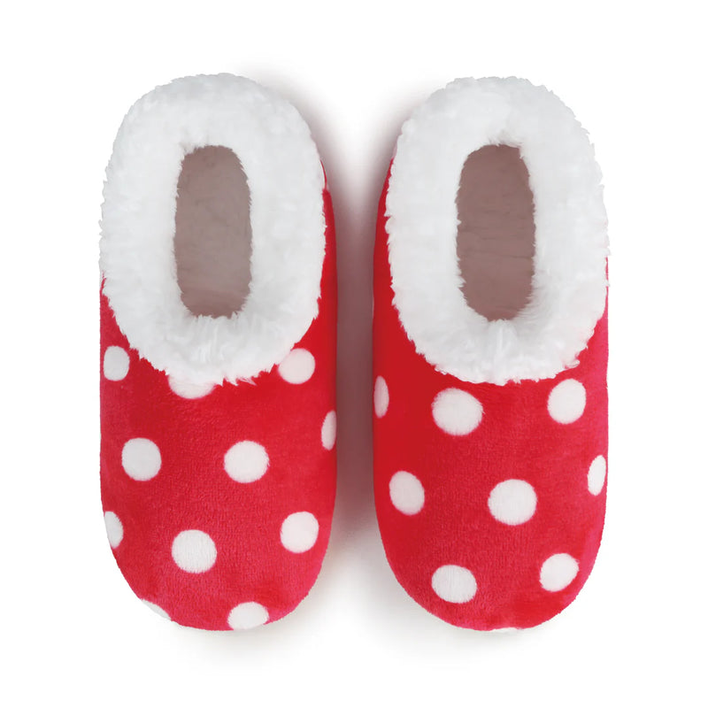 Womens Red Polka Dot Slippers