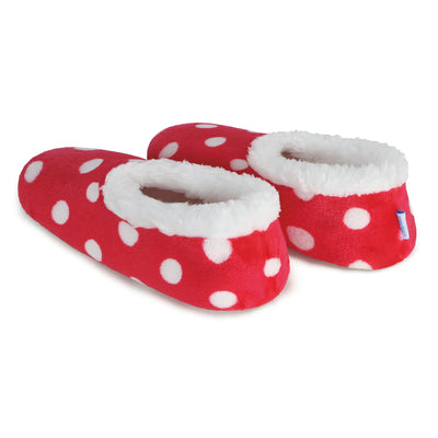 Womens Red Polka Dot Slippers